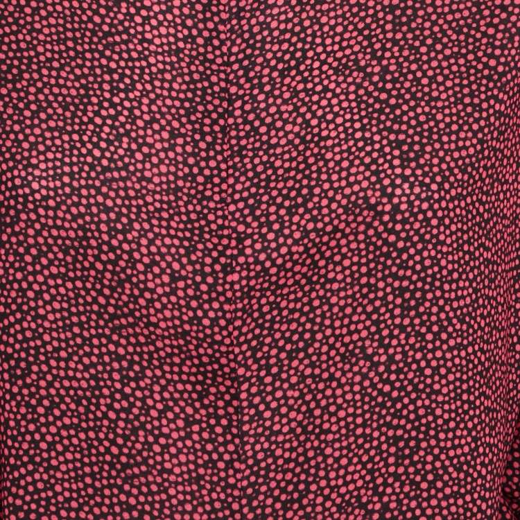 Pre Owned McQ by Alexander McQueen Pink Dot Print Crepe Turtle Neck Mini Dress M