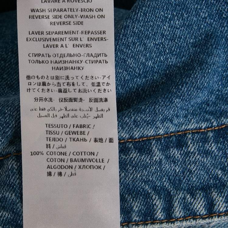 Pre Owned McQ by Alexander McQueen Blue Washed Denim Shirt Dress L