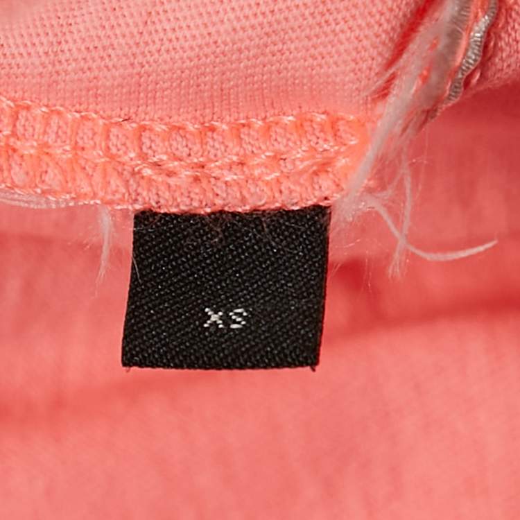 Pre Owned McQ by Alexander McQueen Pink Logo Print Cotton Crop T-Shirt XS