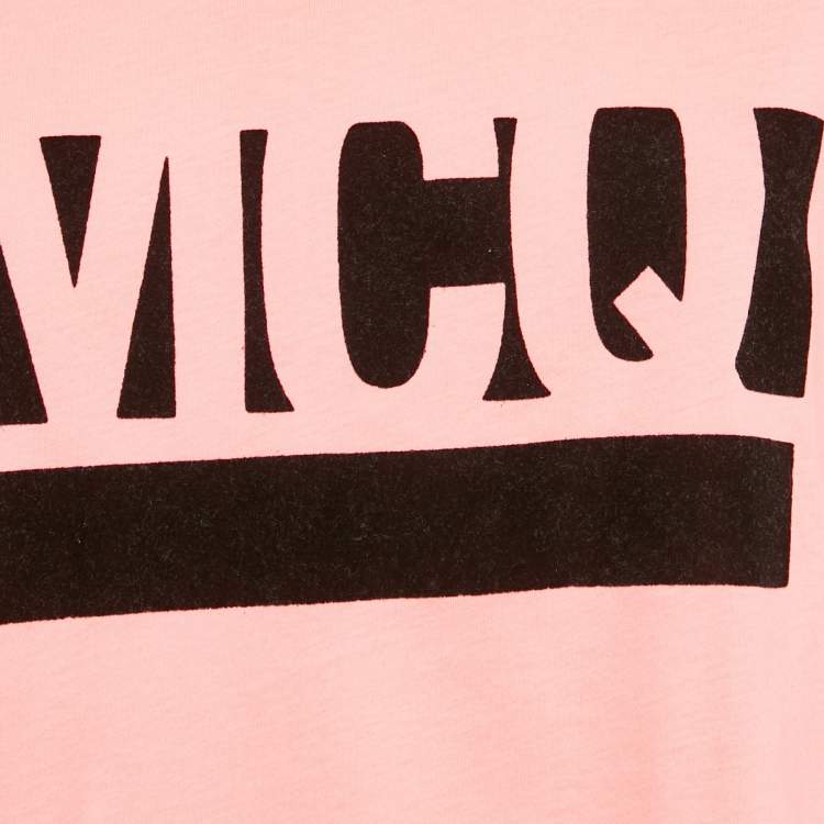 Pre Owned McQ by Alexander McQueen Pink Logo Print Cotton Crop T-Shirt XS