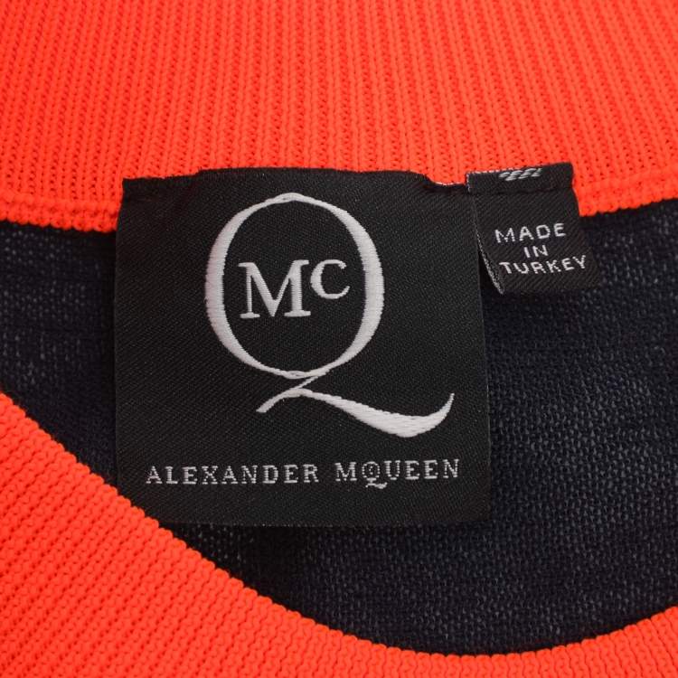 Pre Owned McQ by Alexander McQueen Multicolor Wool Knit Midi Dress L