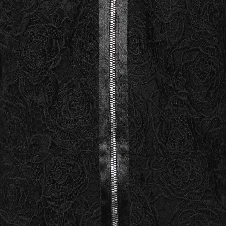 Pre Owned McQ by Alexander McQueen Black Lace Front Zip Dress S