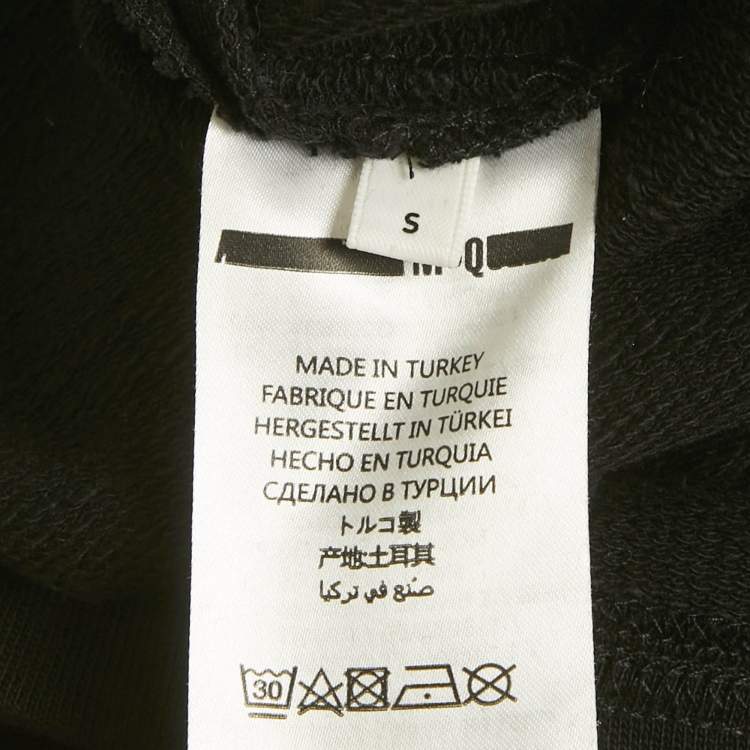 Pre Owned McQ by Alexander McQueen Black Rib Knit Patch Work Lace-Up Mini Dress S