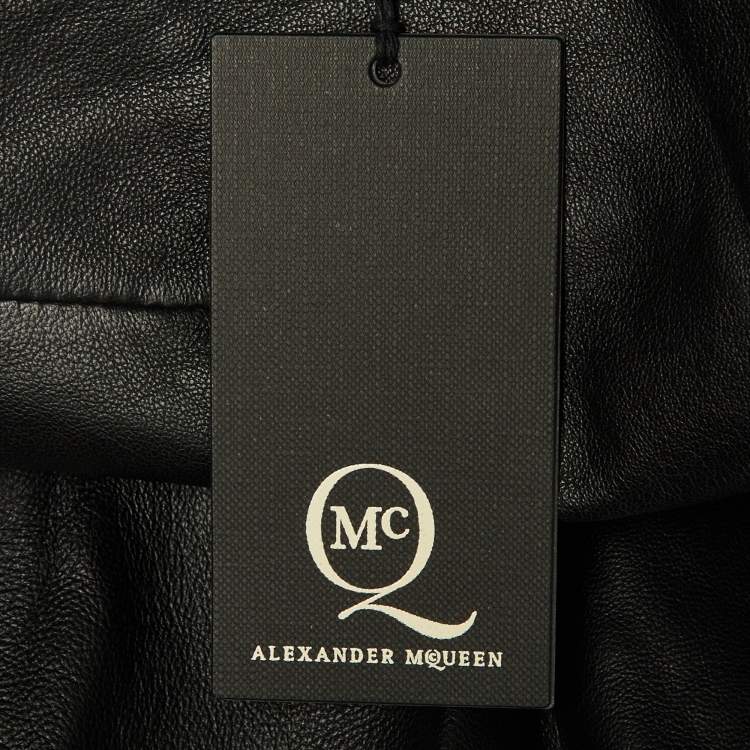 Pre Owned McQ by Alexander McQueen Black Leather Mini Skirt S