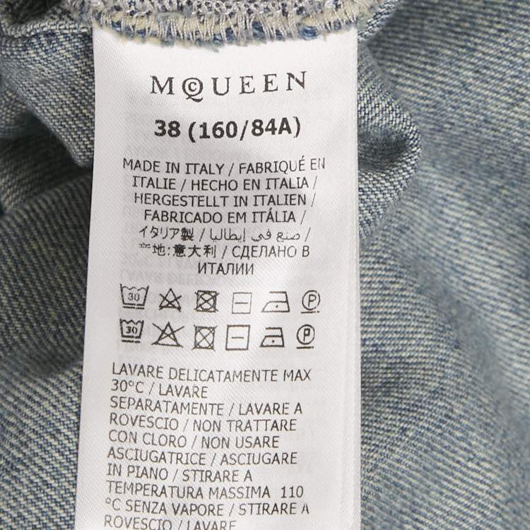 Pre Owned McQ by Alexander McQueen Blue Denim  Belted Mini Dress S