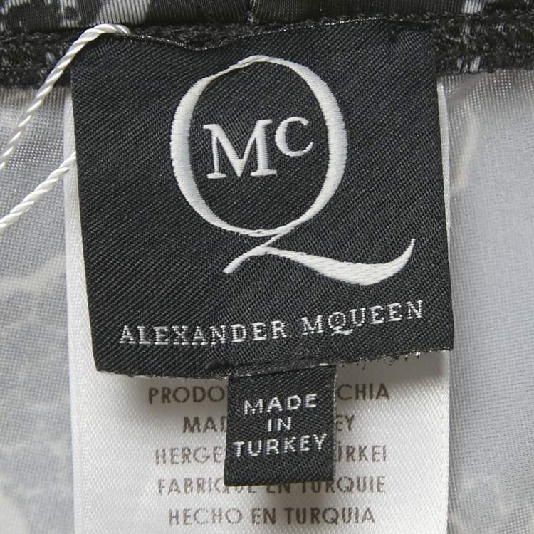 Pre Owned McQ by Alexander McQueen Monochrome Snakeskin Print Jersey Leggings S