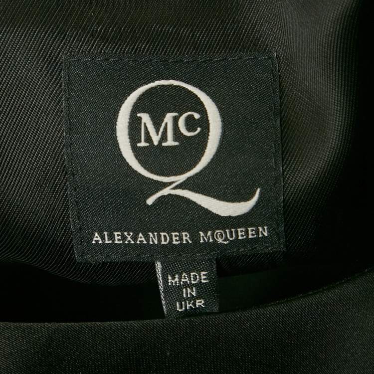 مملوكة مسبقًا McQ by Alexander McQueen Black Taffeta Sculpted Peplum Mini Dress M