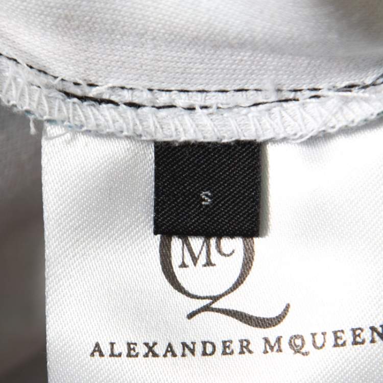 Pre Owned McQ by Alexander McQueen Blurry Lights Printed Jersey Sleeveless Peplum Dress S 