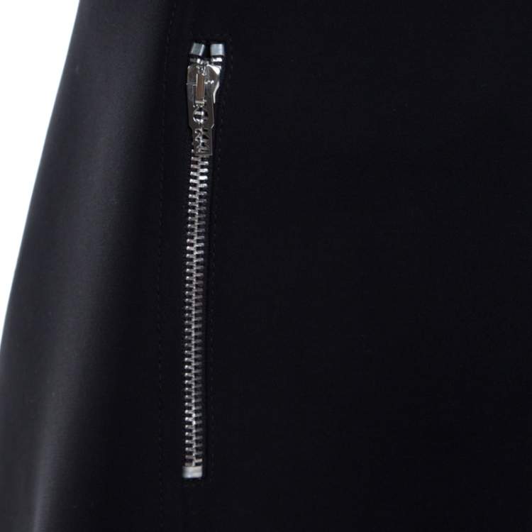 Pre Owned McQ by Alexander McQueen Black Crepe Paneled Zip Detail Skirt M