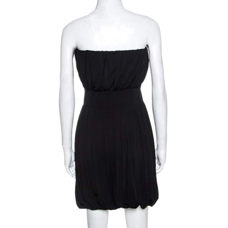 Pre Owned McQ By Alexander McQueen Black Knit Strapless Balloon Dress L
