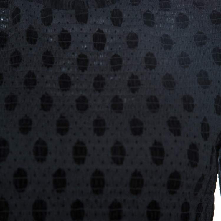 Pre Owned McQ by Alexander McQueen Black Shirred Tulle Peplum Top S