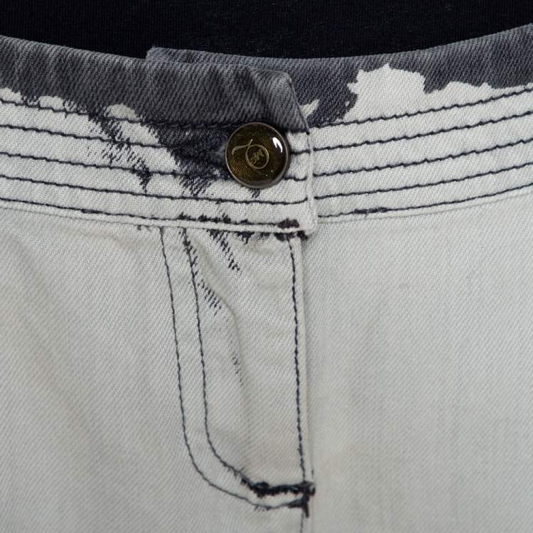 Pre Owned McQ by Alexander McQueen Grey Denim Back Cutout Detail Shorts M