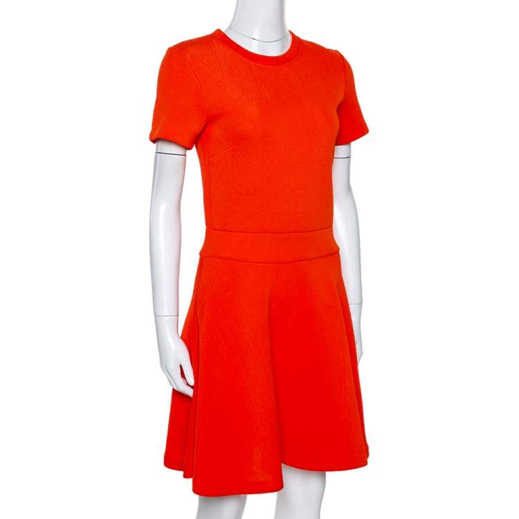 Pre Owned McQ by Alexander McQueen Orange Knit A Line Dress S