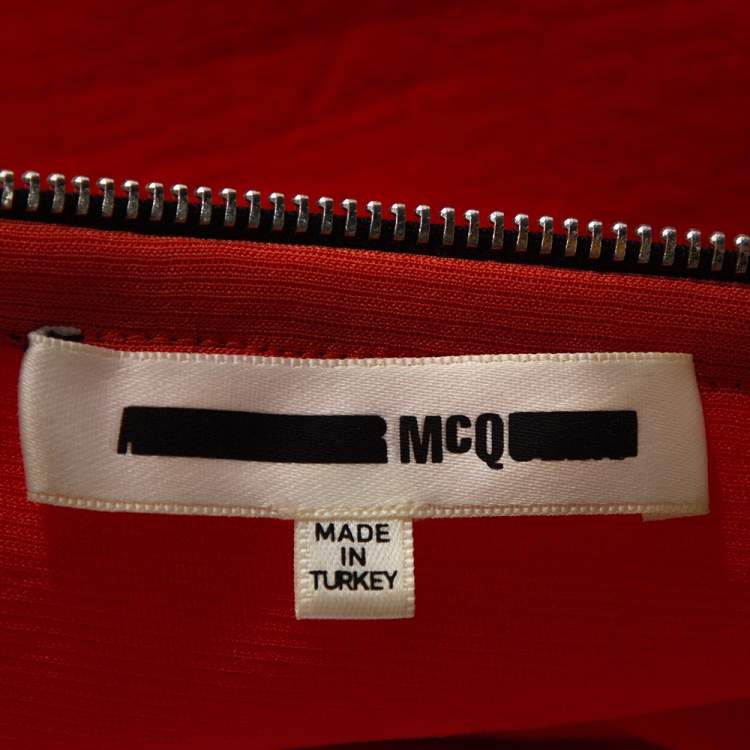 Pre Owned McQ by Alexander McQueen Orange Knit A Line Dress S