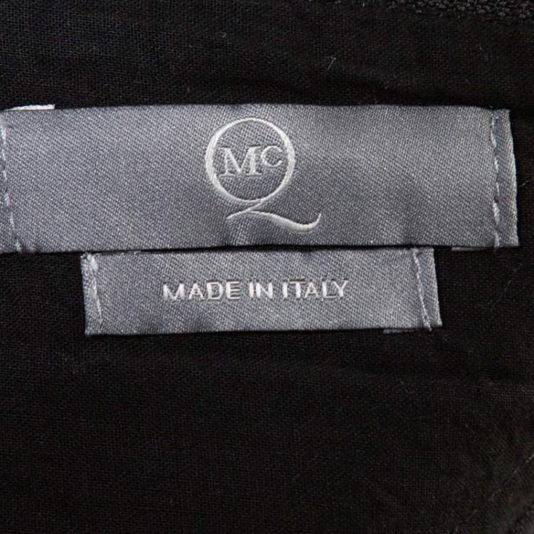 Pre Owned McQ by Alexander McQueen Black Cotton Structured A Line Skirt M