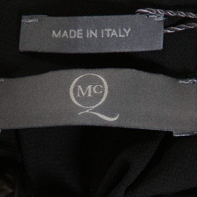 Pre Owned McQ by Alexander McQueen Black Jersey Cowl Neck Dress S