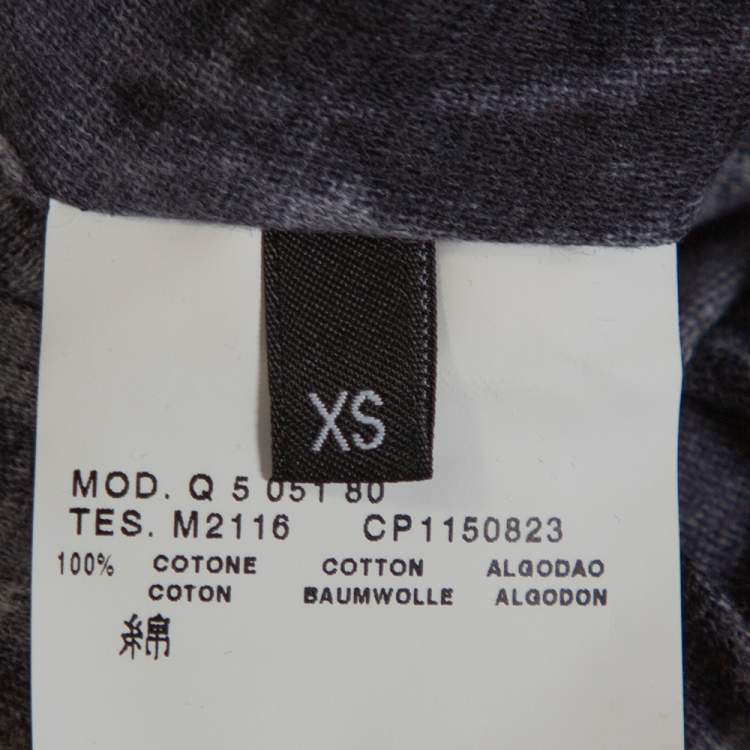 Pre Owned McQ by Alexander McQueen Graphite Printed Cotton Jersey Hooded Dress XS