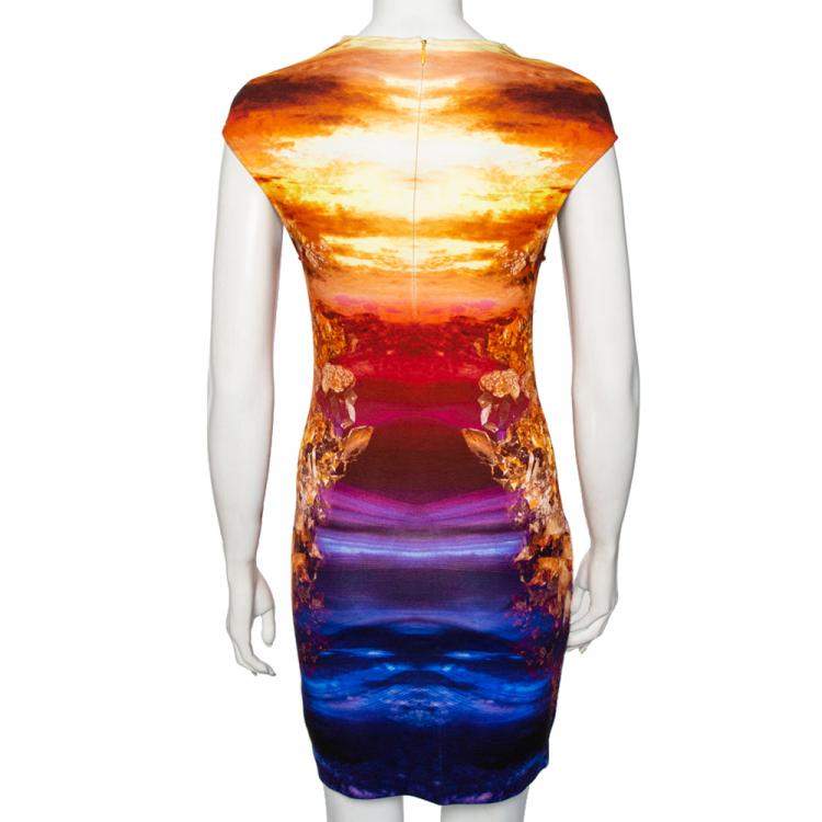 Pre Owned McQ by Alexander McQueen Multicolored Printed Jersey Short Dress M