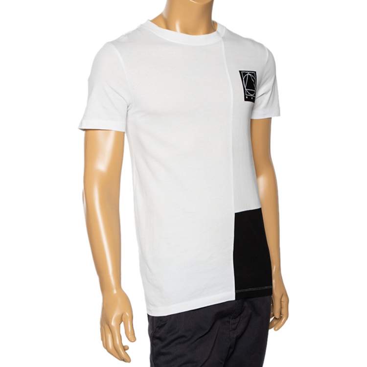 Pre Owned McQ by Alexander McQueen White Cotton Logo Patch Detailed Crewneck T-Shirt S