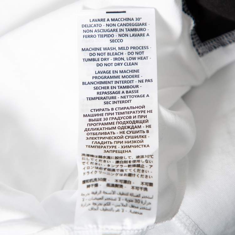 Pre Owned McQ by Alexander McQueen White Cotton Logo Patch Detailed Crewneck T-Shirt S