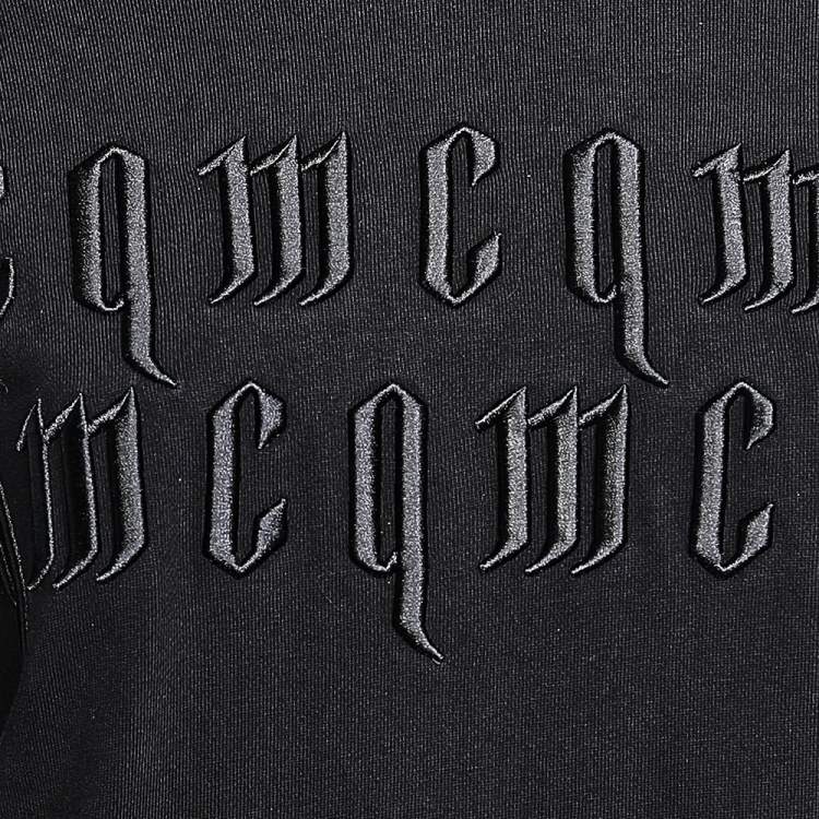Pre Owned McQ by Alexander McQueen Black Logo Embroidered Cotton Knit Sweatshirt M