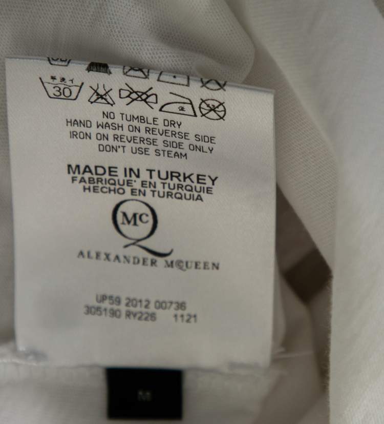 Pre Owned McQ by Alexander McQueen White Cotton Floral Print Top M