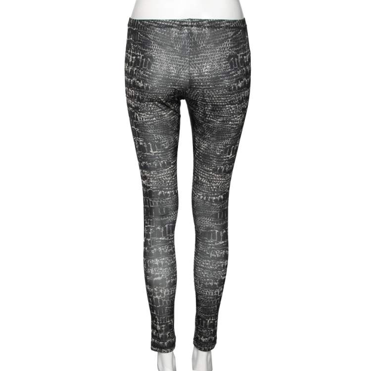 Pre Owned McQ by Alexander McQueen Green Synthetic Printed Leggings S
