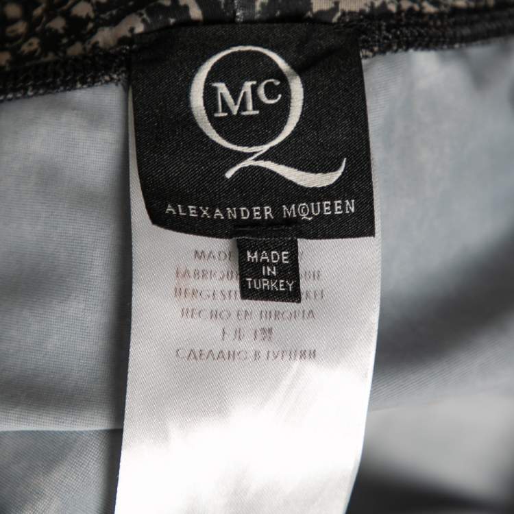 Pre Owned McQ by Alexander McQueen Green Synthetic Printed Leggings S