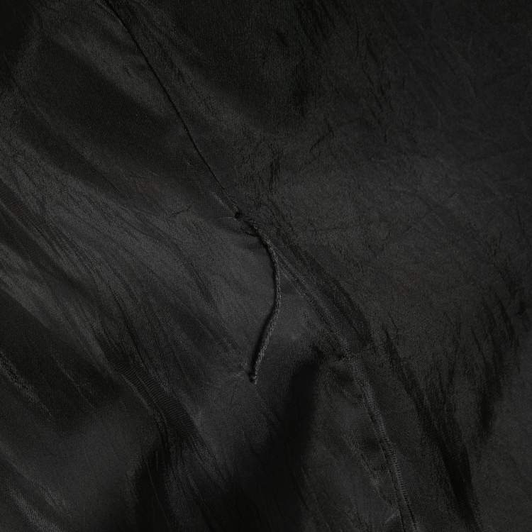 Pre Owned McQ by Alexander McQueen Black Crepe Lace Hem Coat L