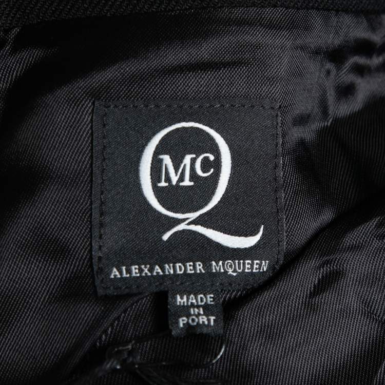 Pre Owned McQ by Alexander McQueen Black Wool Layered Asymmetric Skirt XS