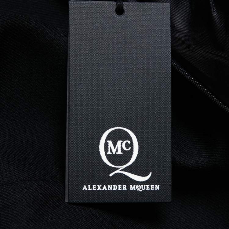 Pre Owned McQ by Alexander McQueen Black Wool Layered Asymmetric Skirt XS