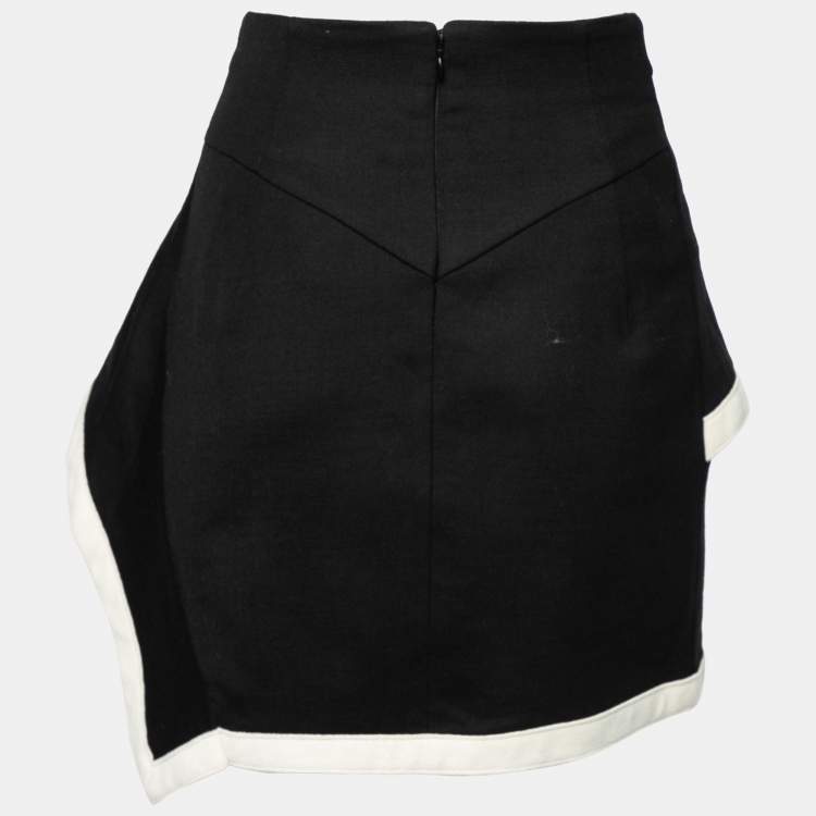 Pre Owned McQ by Alexander McQueen Black Wool Layered Asymmetric Skirt XS