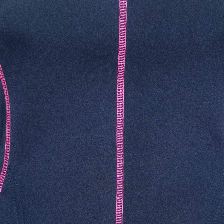 مملوكة مسبقًا McQ by Alexander McQueen Navy Blue Neoprene Bustier Dress M  