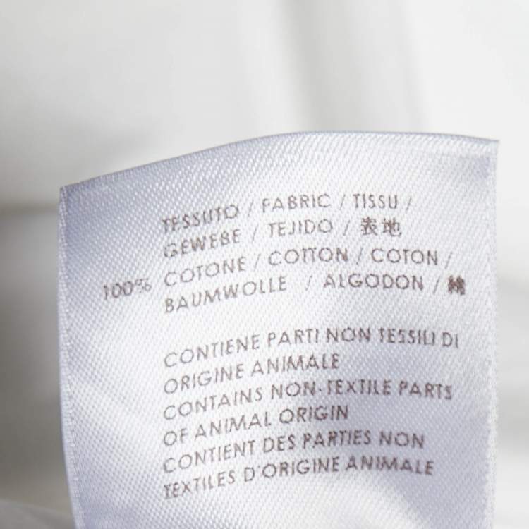 Pre Owned Alexander McQueen White Cotton Asymmetric Button Detail Oversized Shirt S