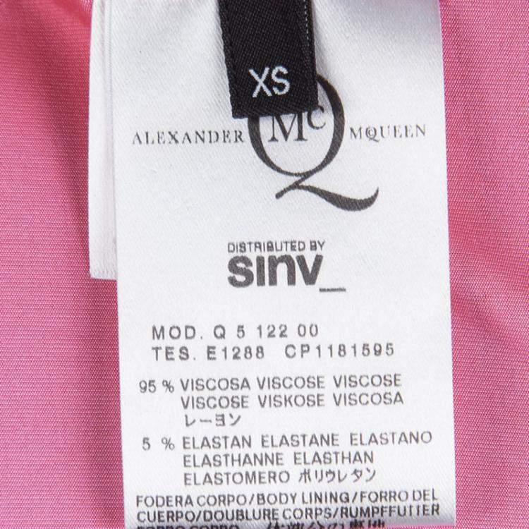 Pre Owned McQ By Alexander McQueen Pink Knit Draped Sleeveless Dress XS