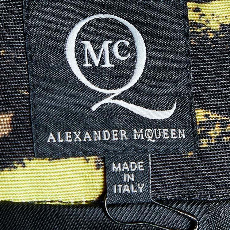 Pre Owned McQ by Alexander McQueen Black Printed Textured Cotton Mini Skirt S