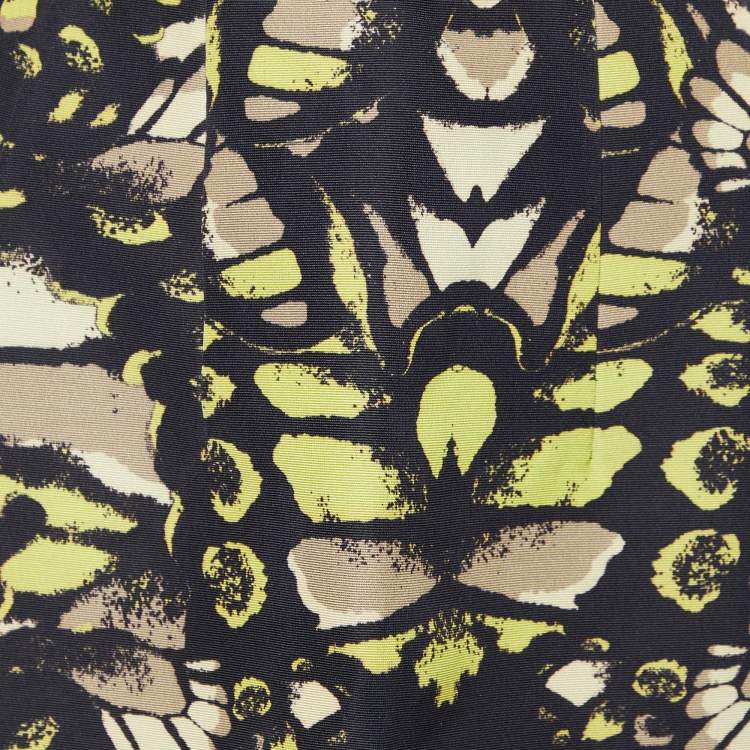 Pre Owned McQ by Alexander McQueen Black Printed Textured Cotton Mini Skirt S