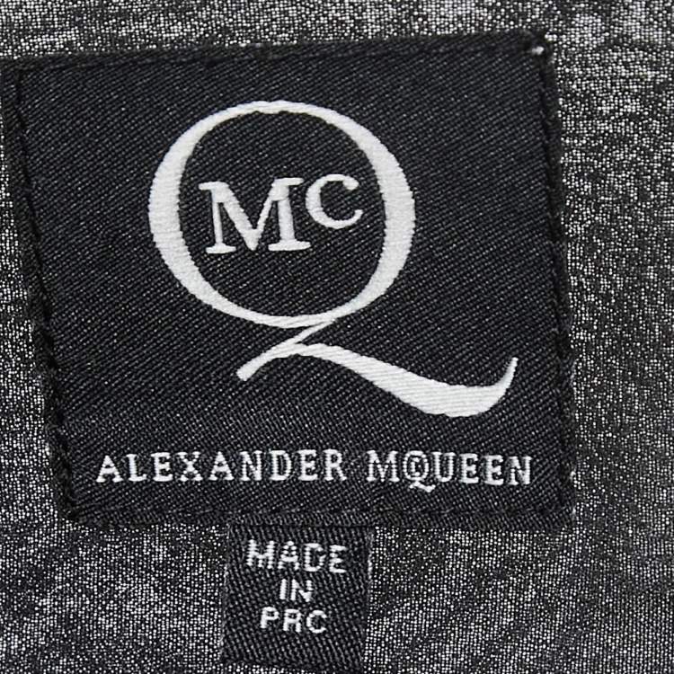 Pre Owned McQ by Alexander McQueen Black Crepe Button Front Flared Short Shirt Dress M