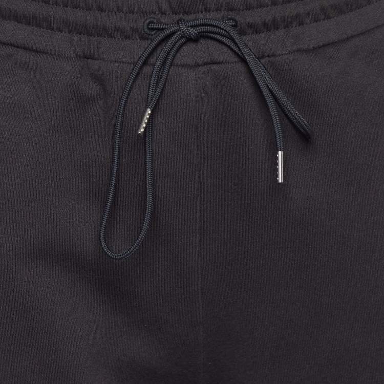 Pre Owned McQ by Alexander McQueen Black Cotton Knit & Lace Hem Pants S