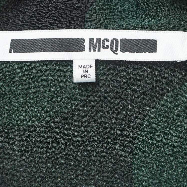 Pre Owned McQ by Alexander McQueen Black/Green Polka Dots Crepe Pajama Set S
