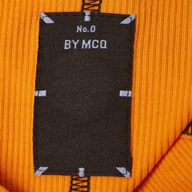 Pre Owned McQ by Alexander McQueen Orange Rocket Rib Knit Tank Dress XXS