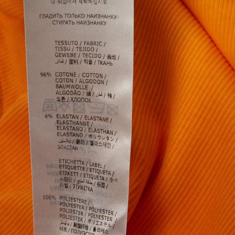 Pre Owned McQ by Alexander McQueen Orange Rocket Rib Knit Tank Dress XXS