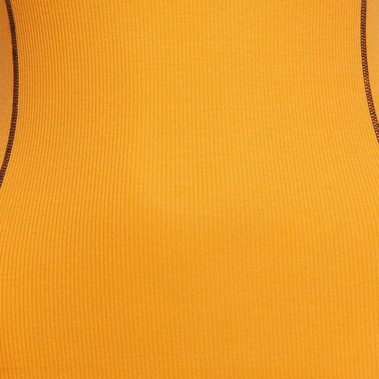 Pre Owned McQ by Alexander McQueen Orange Rocket Rib Knit Tank Dress XXS