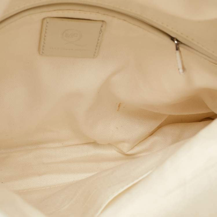 Pre Owned McQ by Alexander McQueen Off White Laser Cut Fold Over Clutch