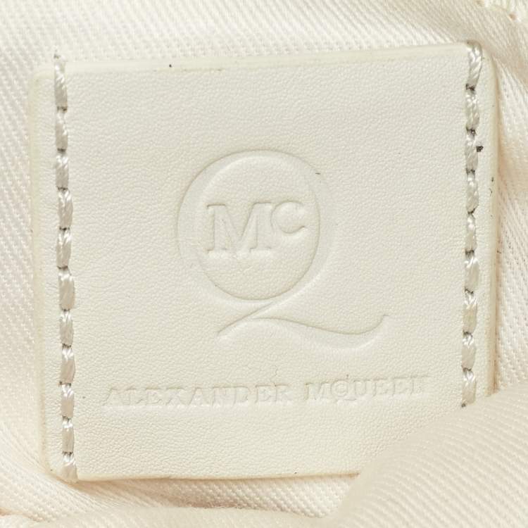 Pre Owned McQ by Alexander McQueen Off White Laser Cut Fold Over Clutch