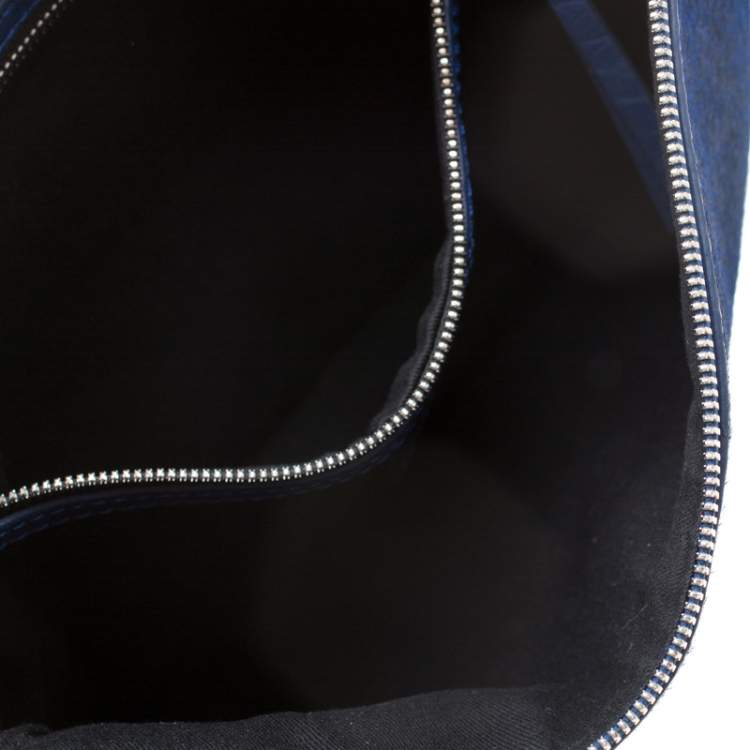 Pre Owned MCQ by Alexander McQueen Blue Calfhair Bullet Kicks Clutch