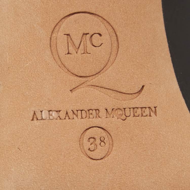 Pre Owned McQ by Alexander McQueen Black Leather Lex D'orsay Pumps Size 38