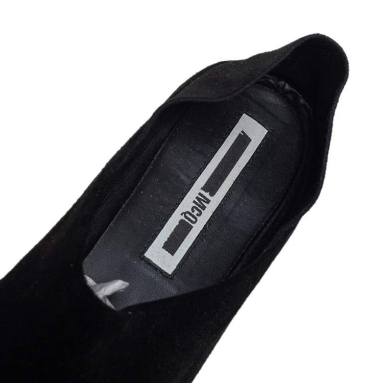 Pre Owned McQ by Alexander McQueen Black Suede Liberty Folding Flats Size 38