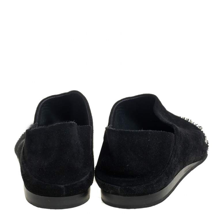 Pre Owned McQ by Alexander McQueen Black Suede Liberty Folding Flats Size 38