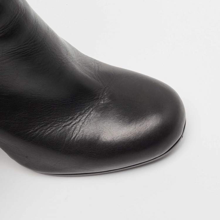 Pre Owned McQ by Alexander McQueen Black Leather Geffrye Ankle Boots Size 39